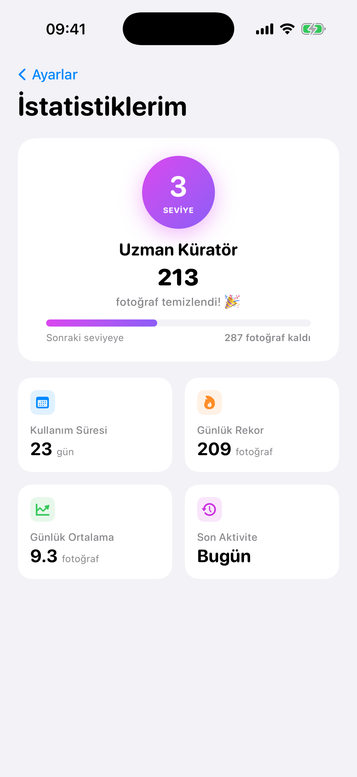 İstatistikler ve Seviye