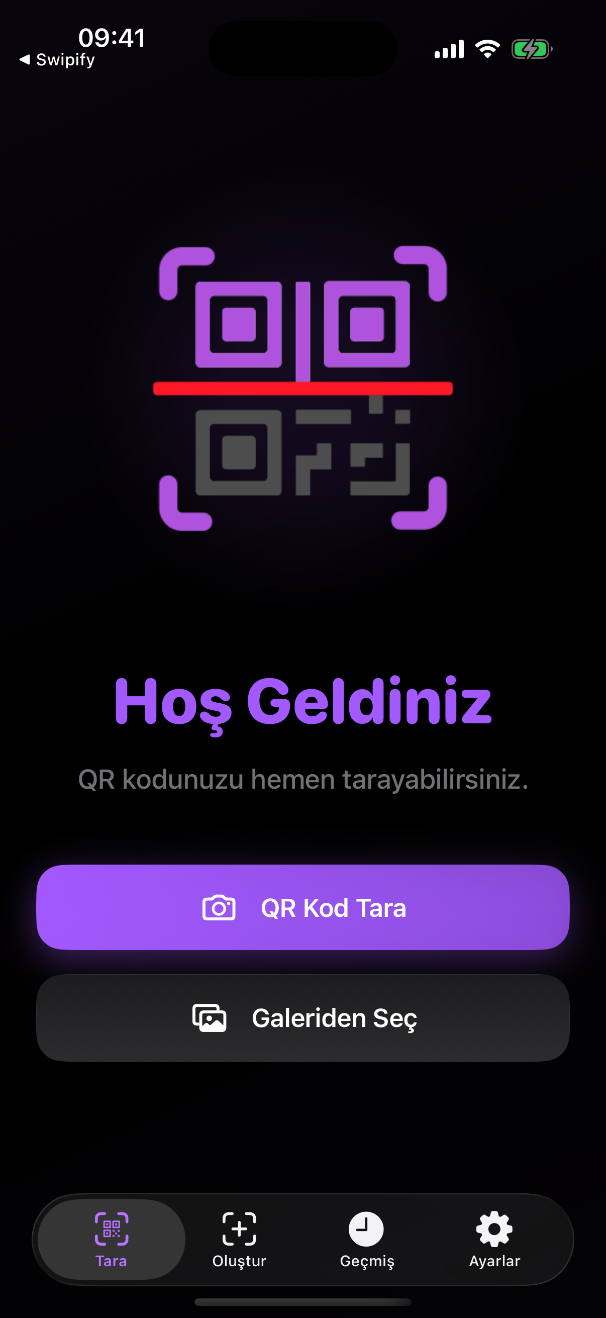Tarıyo Tarayıcı Arayüzü (Karanlık)