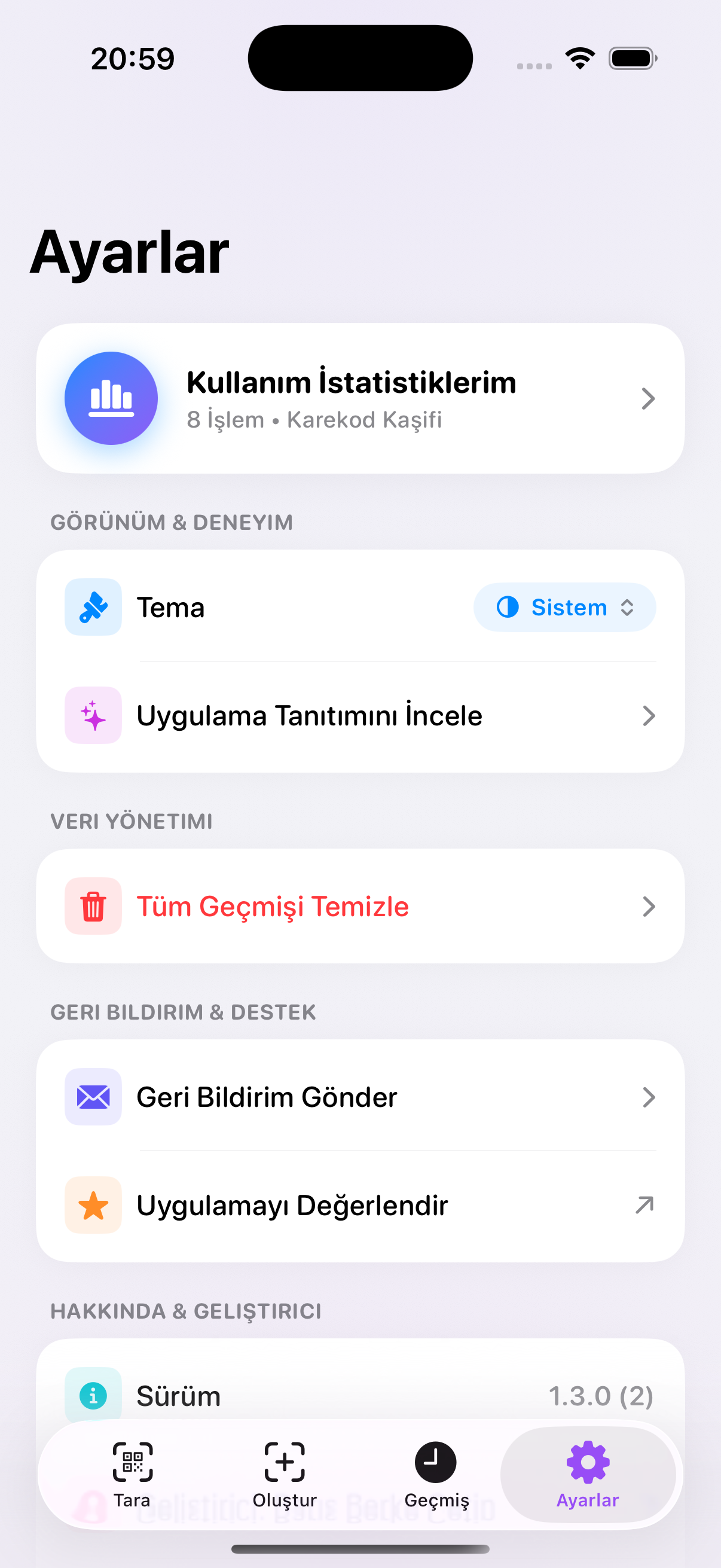 Özelleştirilebilir Tercihler